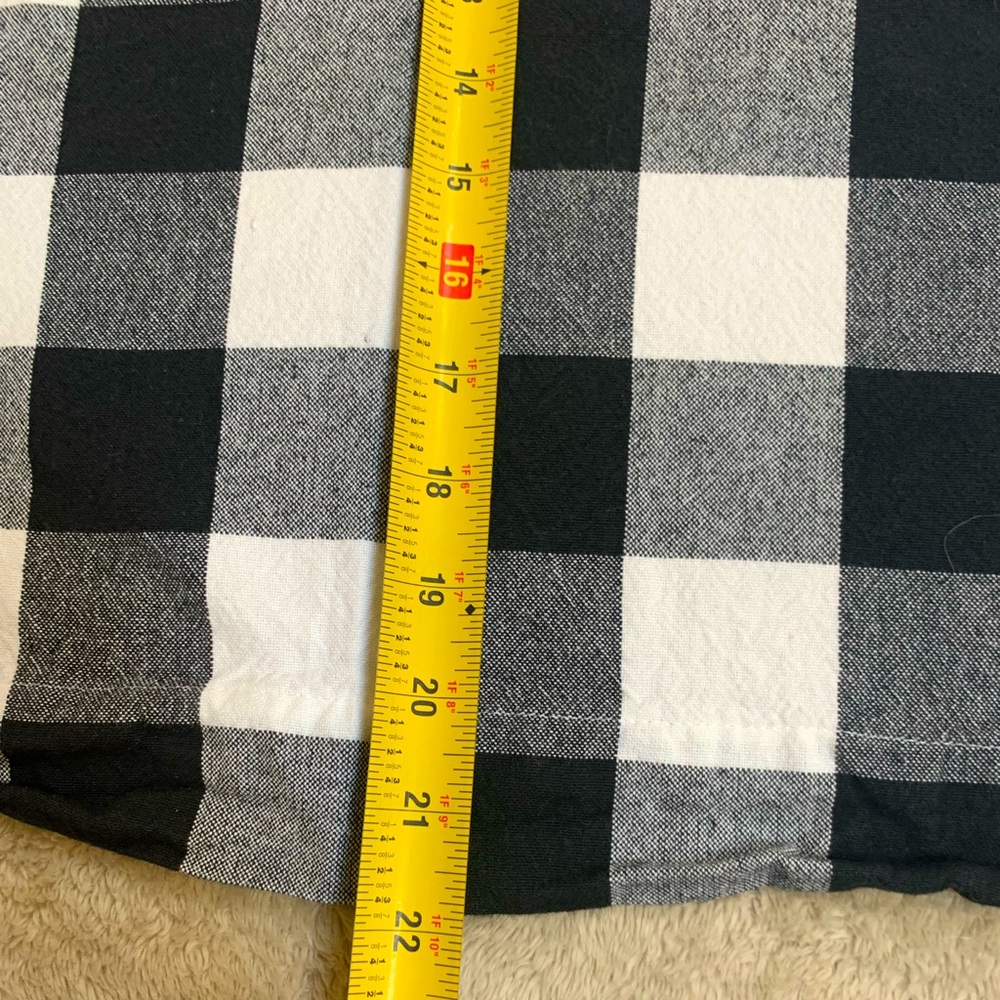 Black and cream gingham cafe curtain